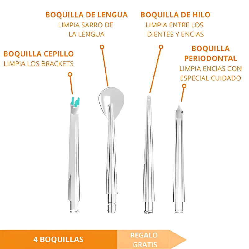 🌊 Irrigador Oral Recargable con 4 Boquillas 🔥 915 Vendidos - ¡Sólo 8 Unidades Disponibles!🔥