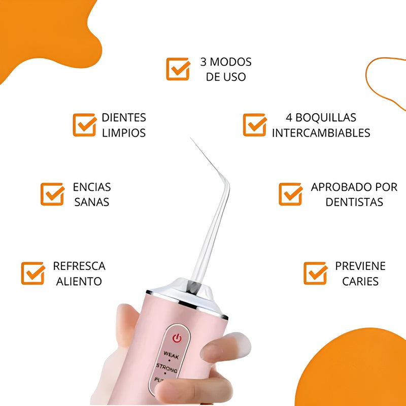 🌊 Irrigador Oral Recargable con 4 Boquillas 🔥 915 Vendidos - ¡Sólo 8 Unidades Disponibles!🔥