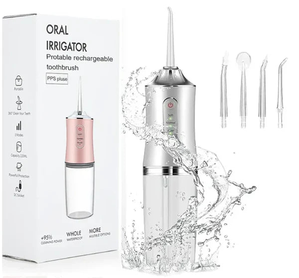 🌊 Irrigador Oral Recargable con 4 Boquillas 🔥 915 Vendidos - ¡Sólo 8 Unidades Disponibles!🔥